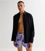 New Look Lilac Palm Tree Swim Shorts